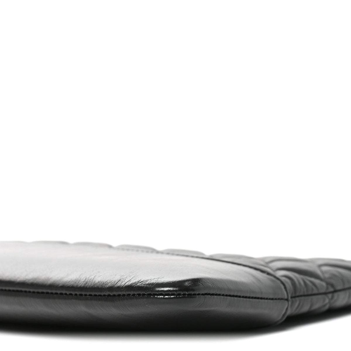 Aged Calfskin Quilted Large Gabrielle Cosmetic Case Black