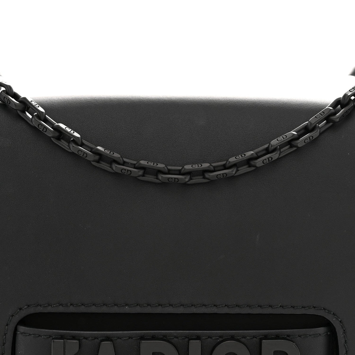 Ultra Matte Calfskin J'Adior Chain Flap Bag Black