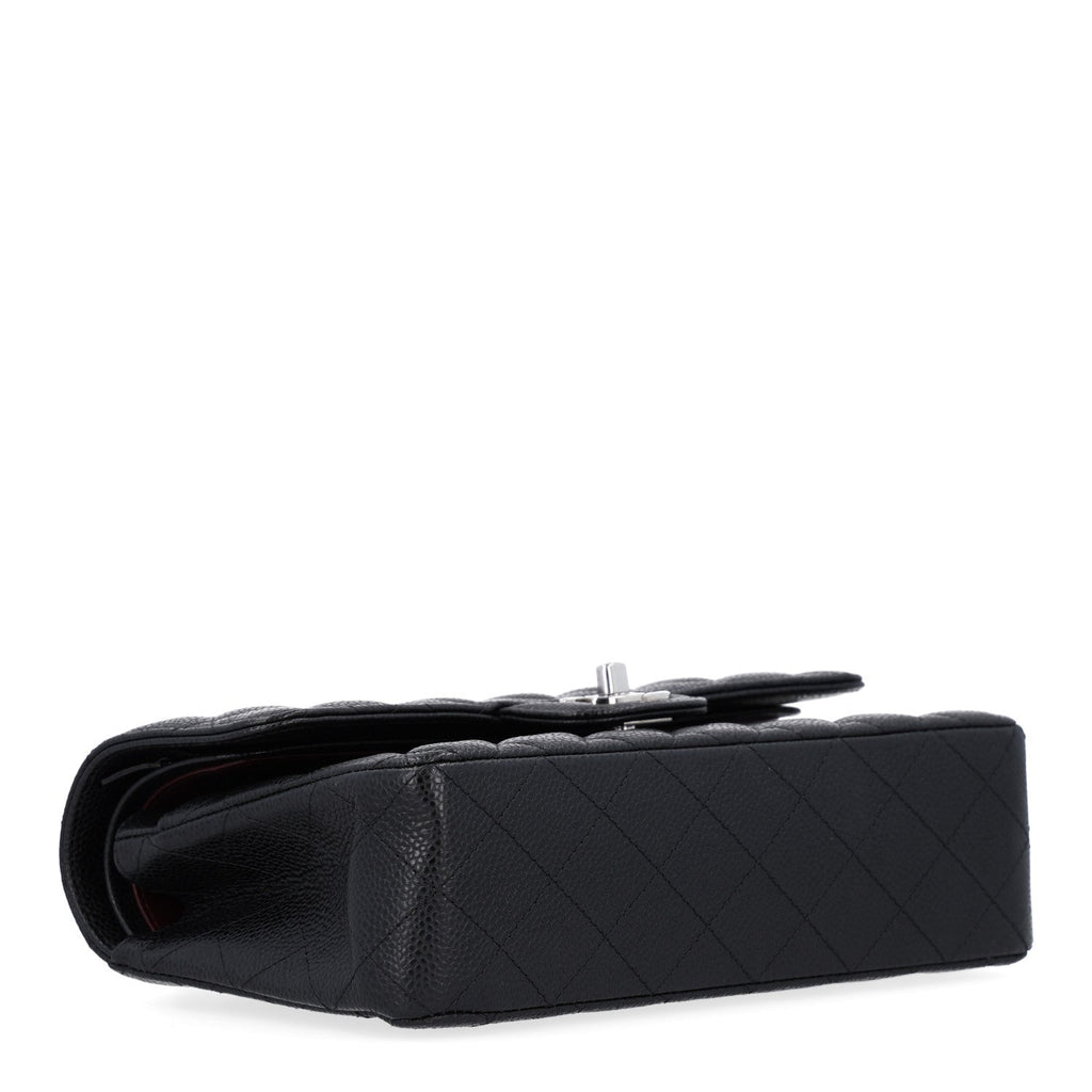 Caviar Quilted Small Double Flap Black