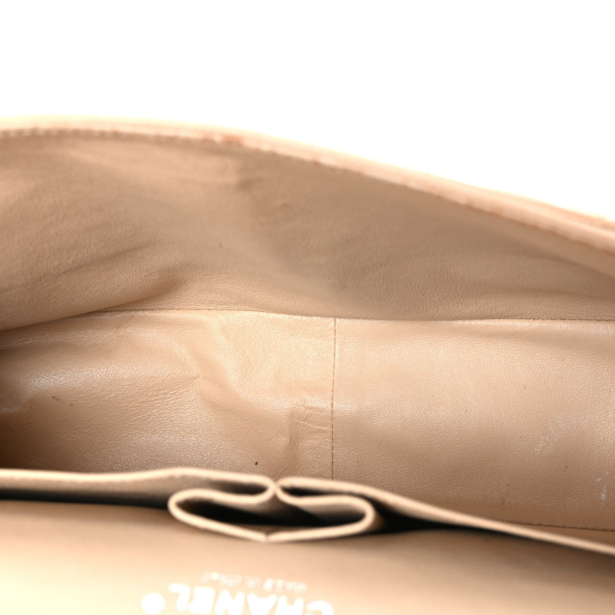 Caviar Quilted Jumbo Double Flap Light Beige
