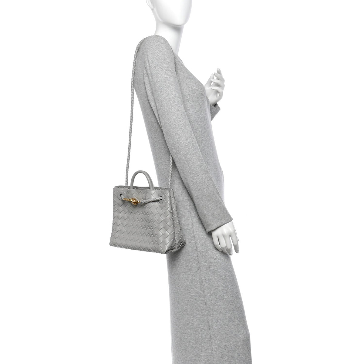 Nappa Intrecciato Small Andiamo Shoulder Bag Sterling