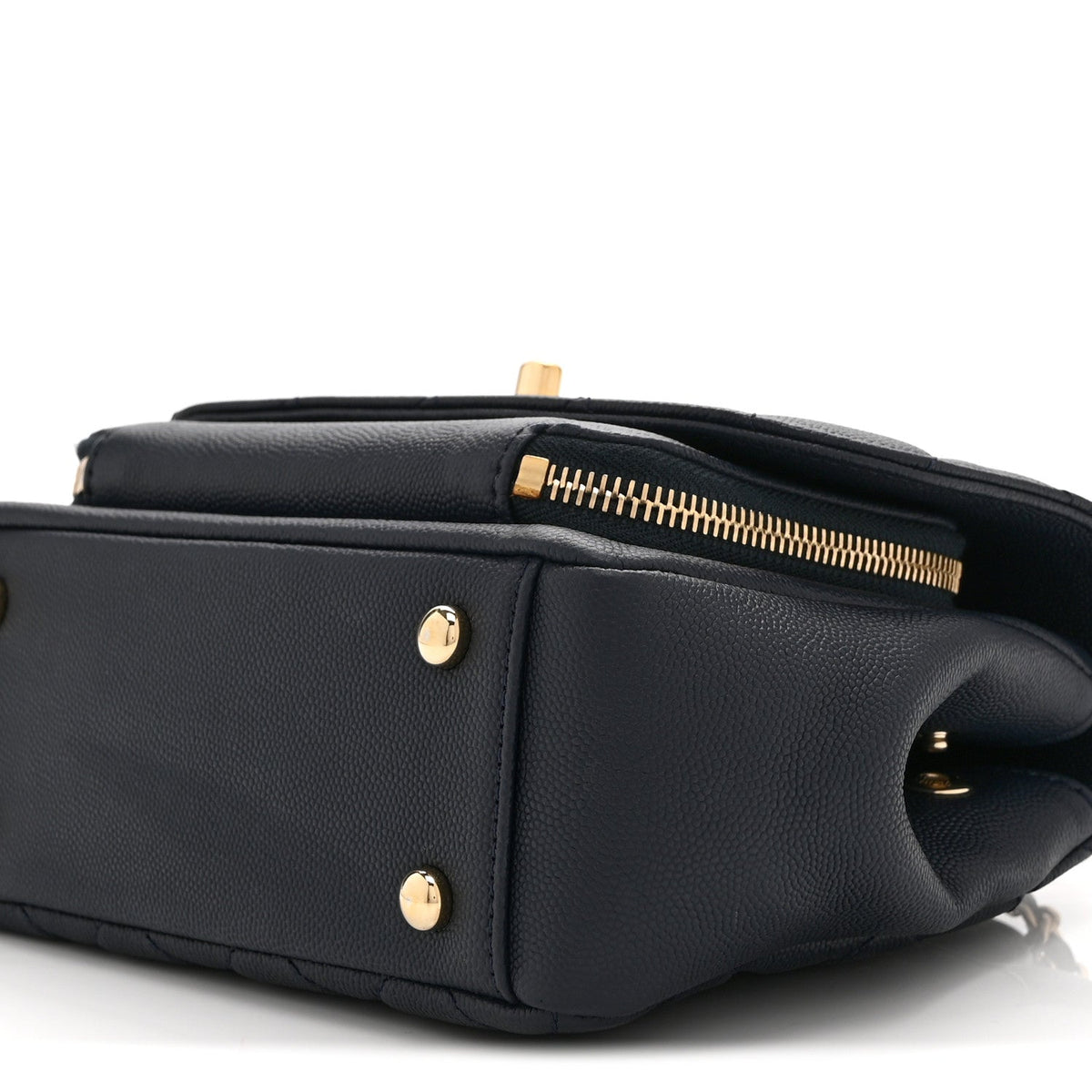 Caviar Quilted Mini Business Affinity Flap Navy Blue