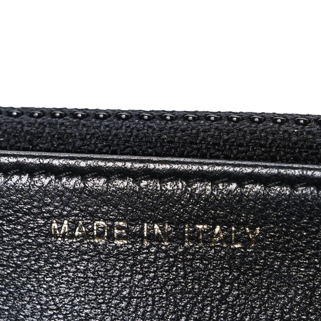 Lambskin Camellia Wallet on Chain WOC Black