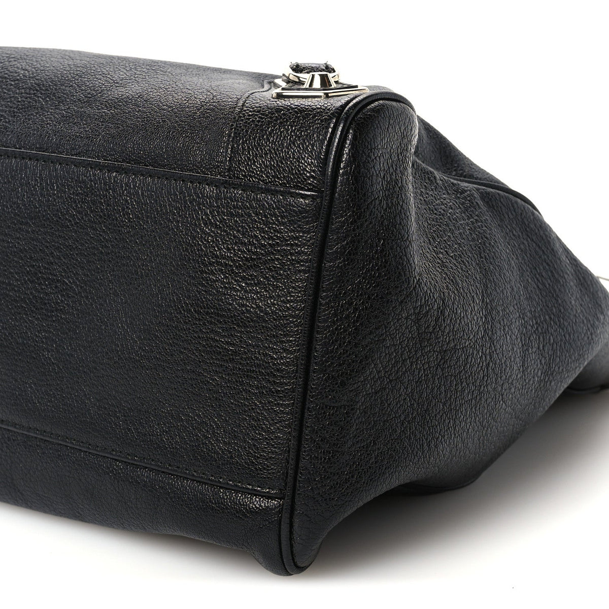 Chevre Silver Metallic Edge Hardware Velo Black