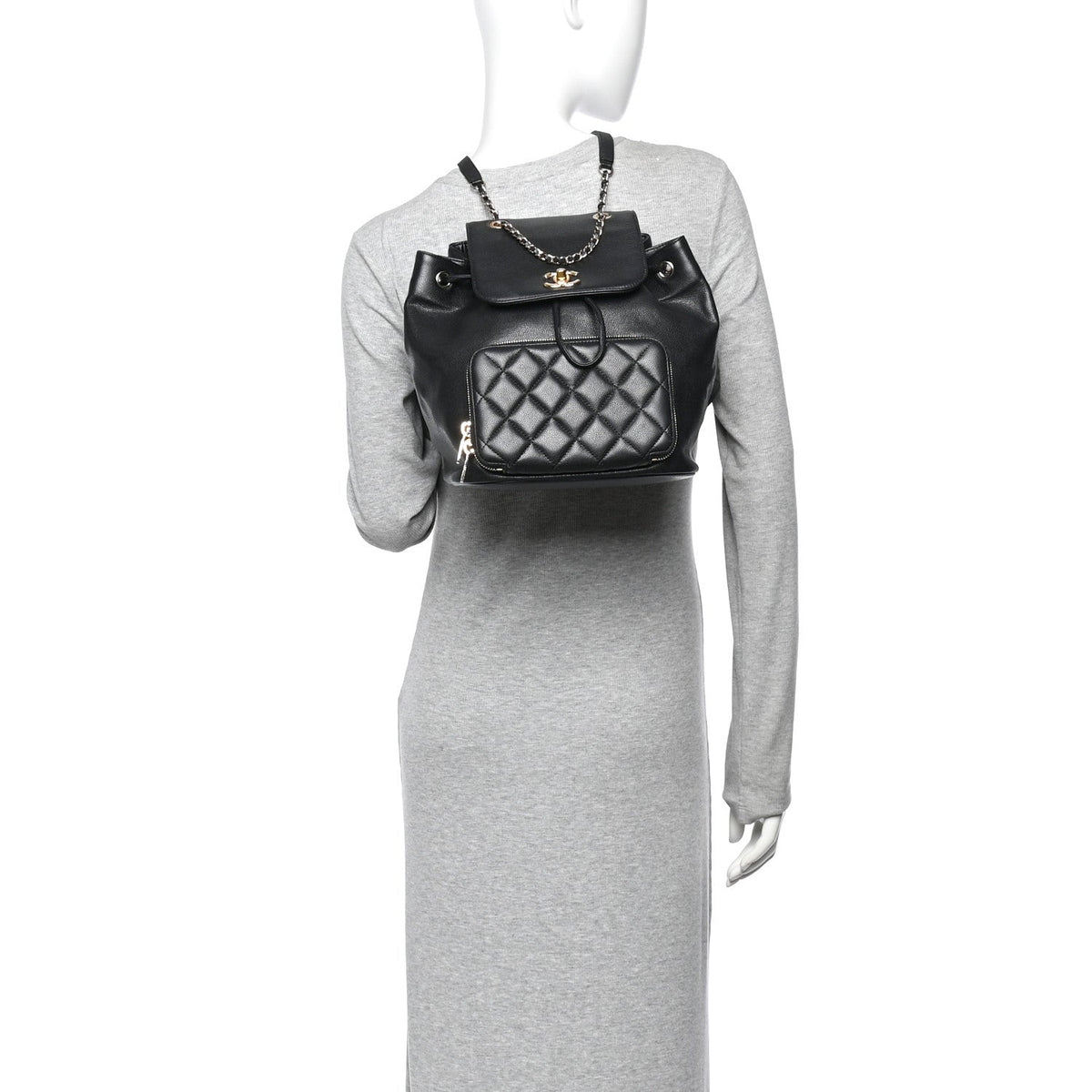 Caviar Quilted Business Affinity Backpack Black