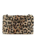 Tweed Mixed Fibers Leopard Print Souplissimo Maxi Flap Brown Black White