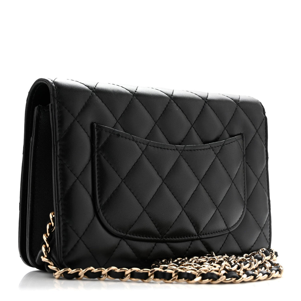 Calfskin Once Upon A Time Wallet on Chain WOC Black