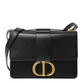Smooth Calfskin 30 Montaigne Flap Bag Black