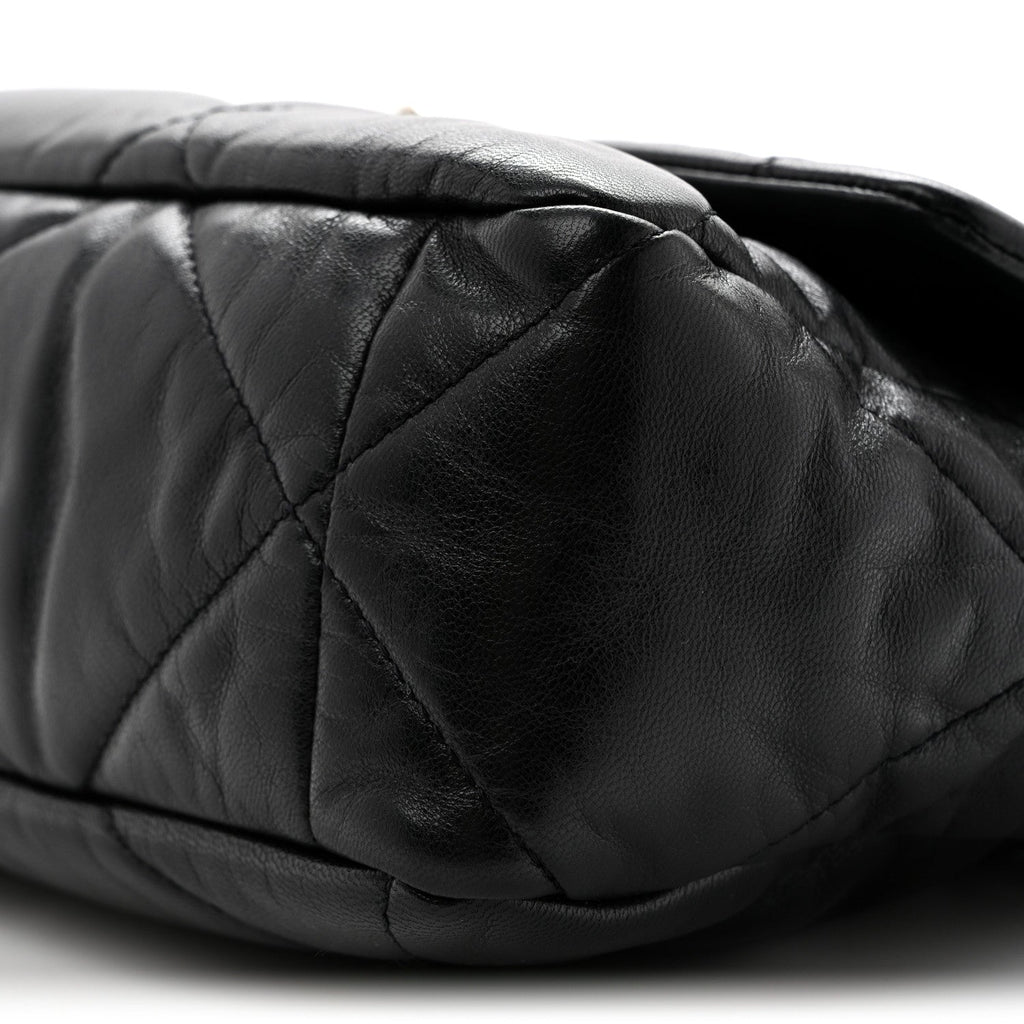 Goatskin Quilted Large Chanel 19 Flap Black