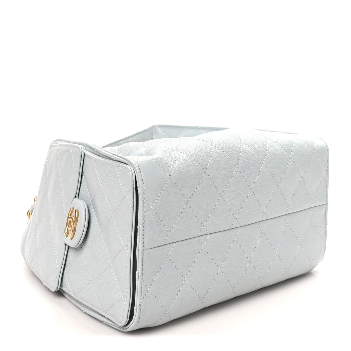 Caviar Quilted Small Chanel 25 Handbag Light Blue