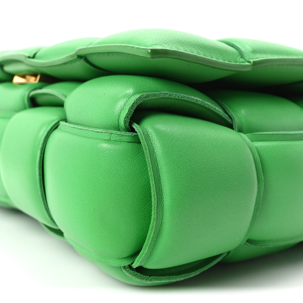 Nappa Maxi Intreccio Padded Cassette Crossbody Bag Parakeet