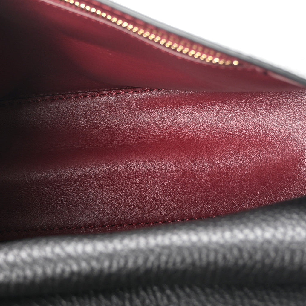 Grained Calfskin Mini Souplissimo Maxi Flap Black