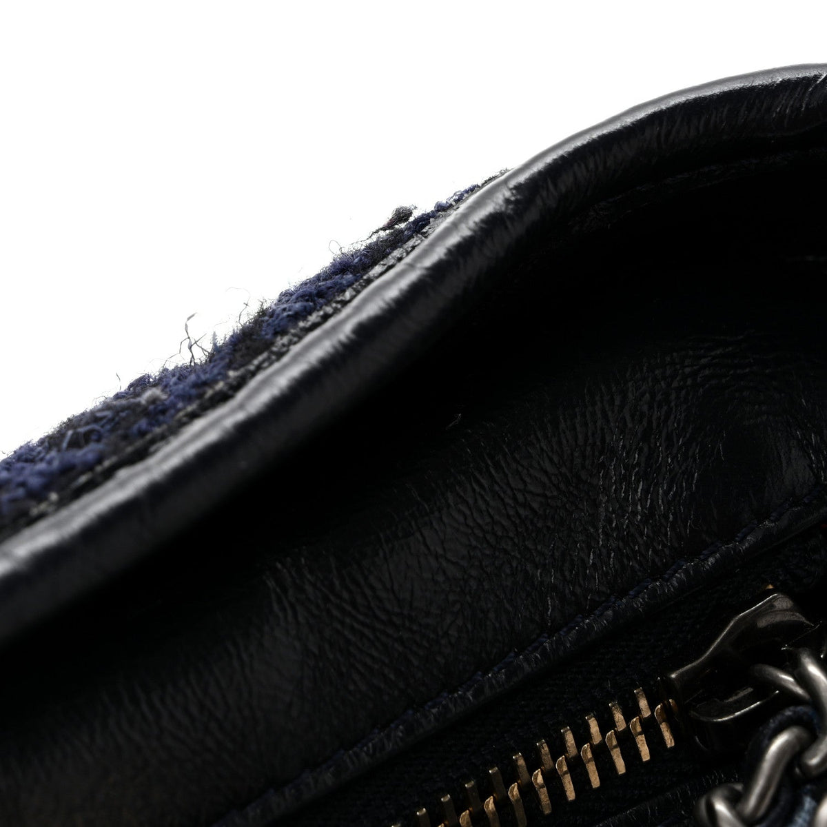 Wool Calfskin Quilted Small Gabrielle Hobo Black