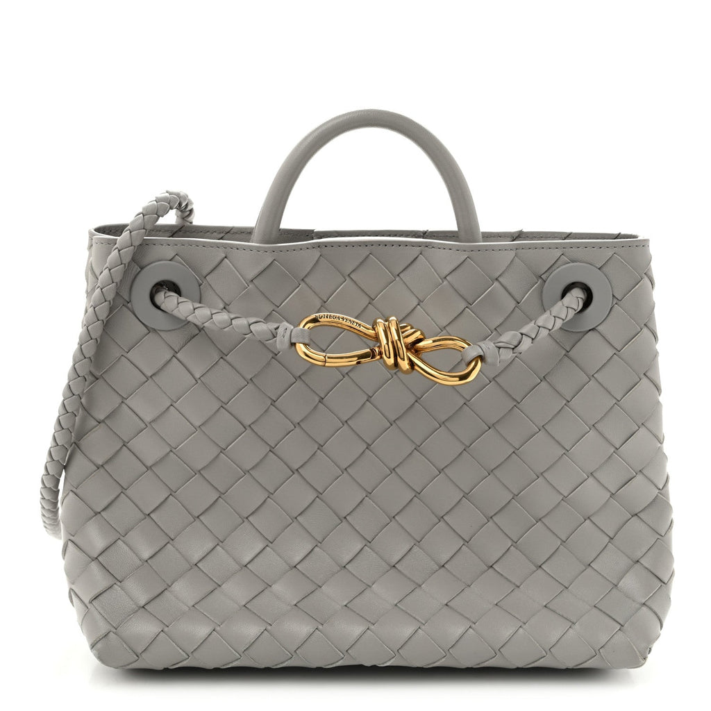 Nappa Intrecciato Small Andiamo Shoulder Bag Sterling