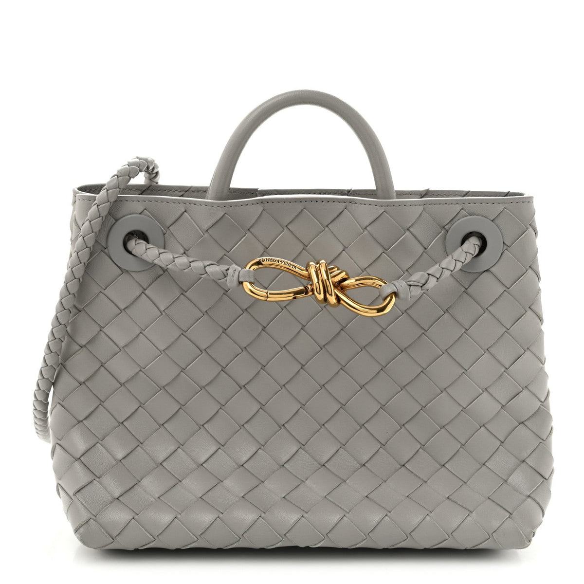 Nappa Intrecciato Small Andiamo Shoulder Bag Sterling