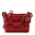 Aged Calfskin Chevron Quilted Small Gabrielle Hobo Red