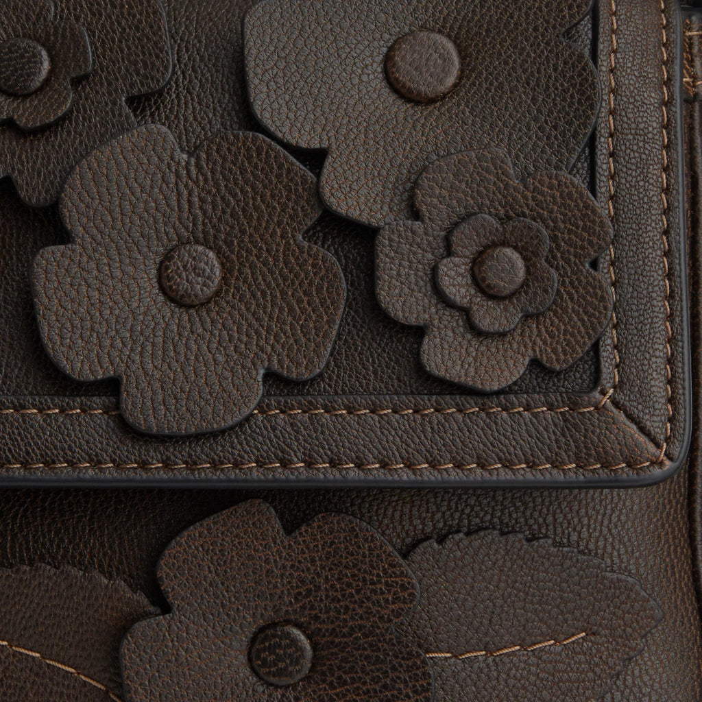 Coach Outlet Etta Small Flap Shoulder Bag With Floral Applique