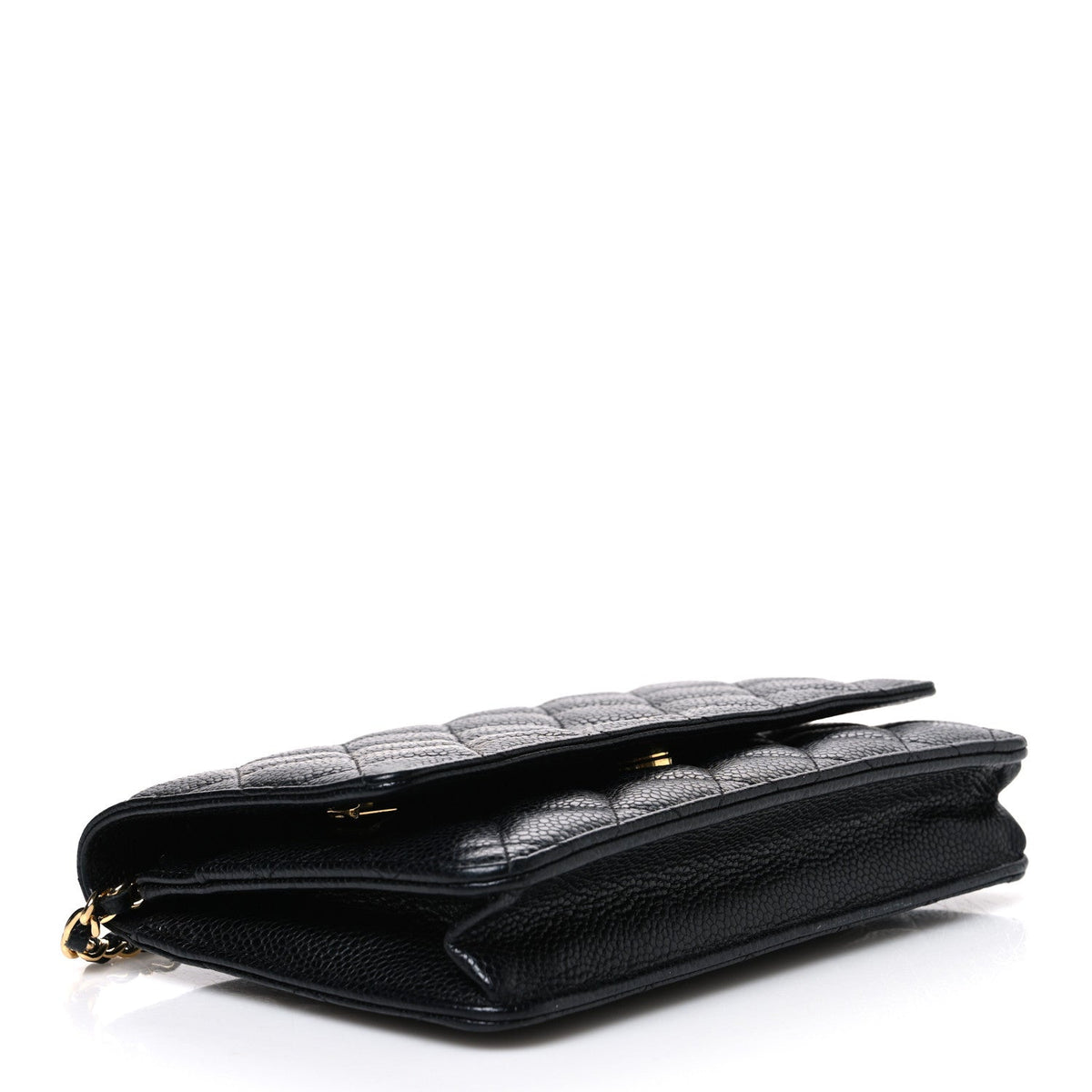 Caviar Quilted Wallet on Chain WOC Black