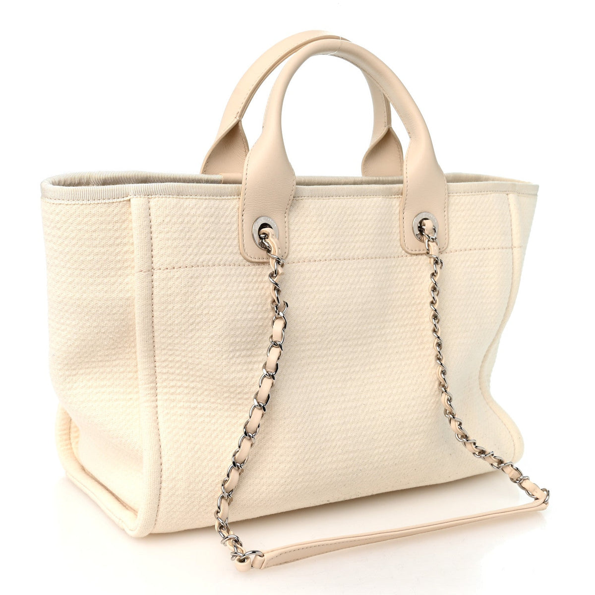 Mixed Fibers Small Deauville Tote White