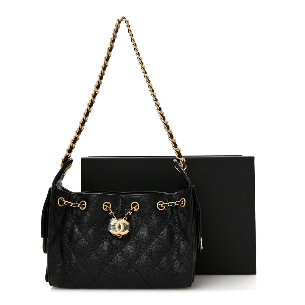 Caviar Quilted Mini Chanel 25 Handbag Black
