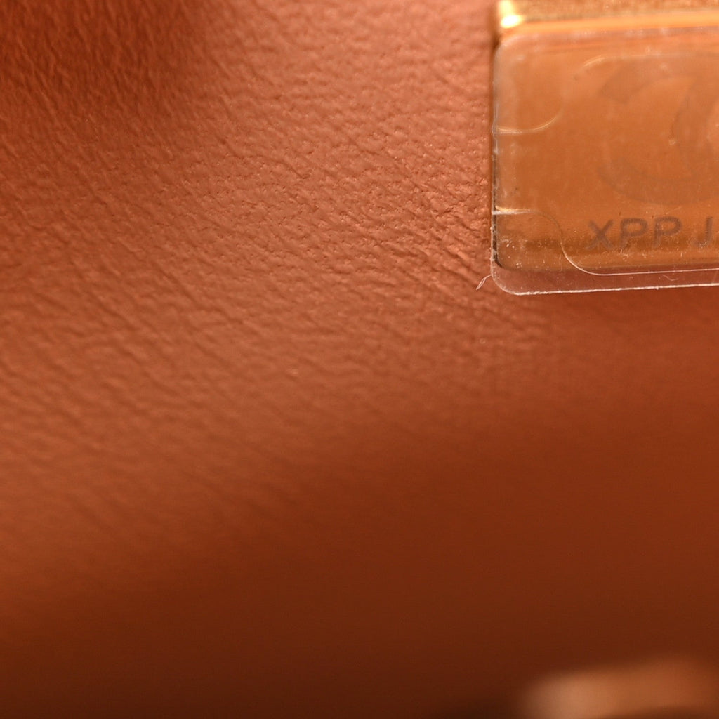 Lambskin Quilted Mini Square Flap Brown