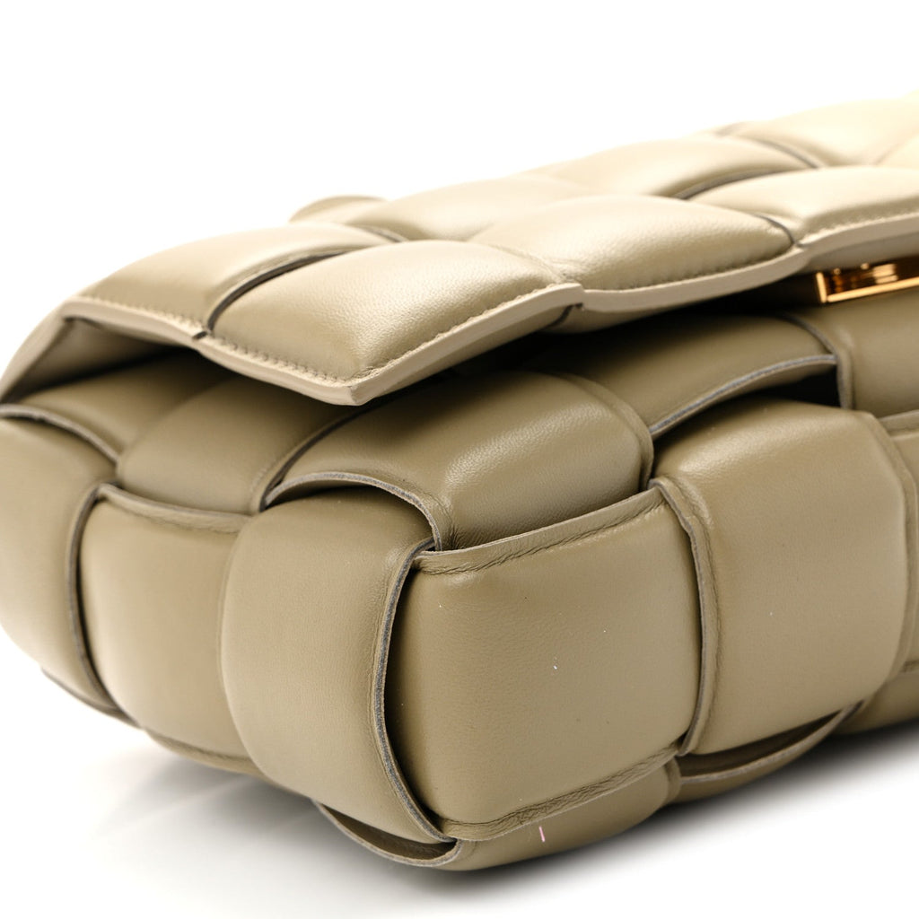 Nappa Maxi Intreccio Padded Cassette Crossbody Bag Travertine