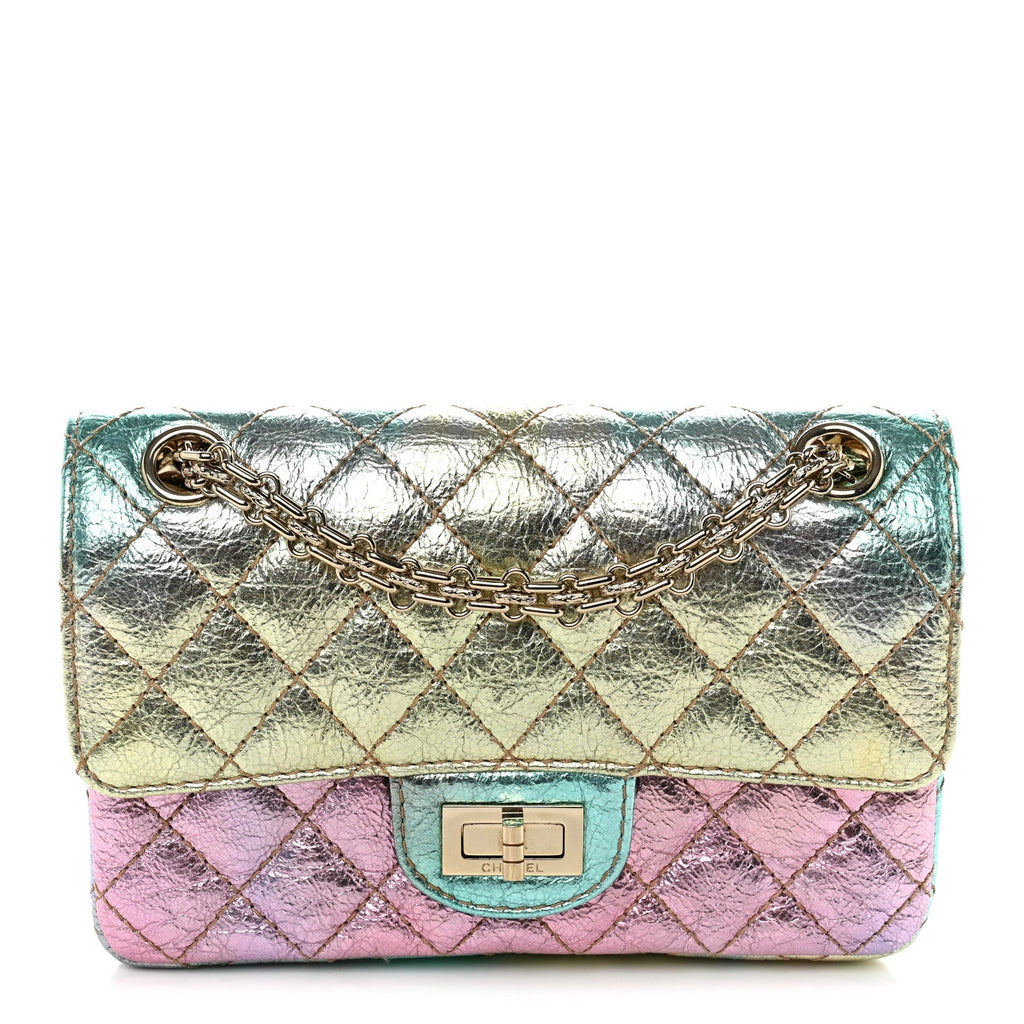 Metallic Goatskin Quilted Mini 2.55 Reissue Flap Multicolor