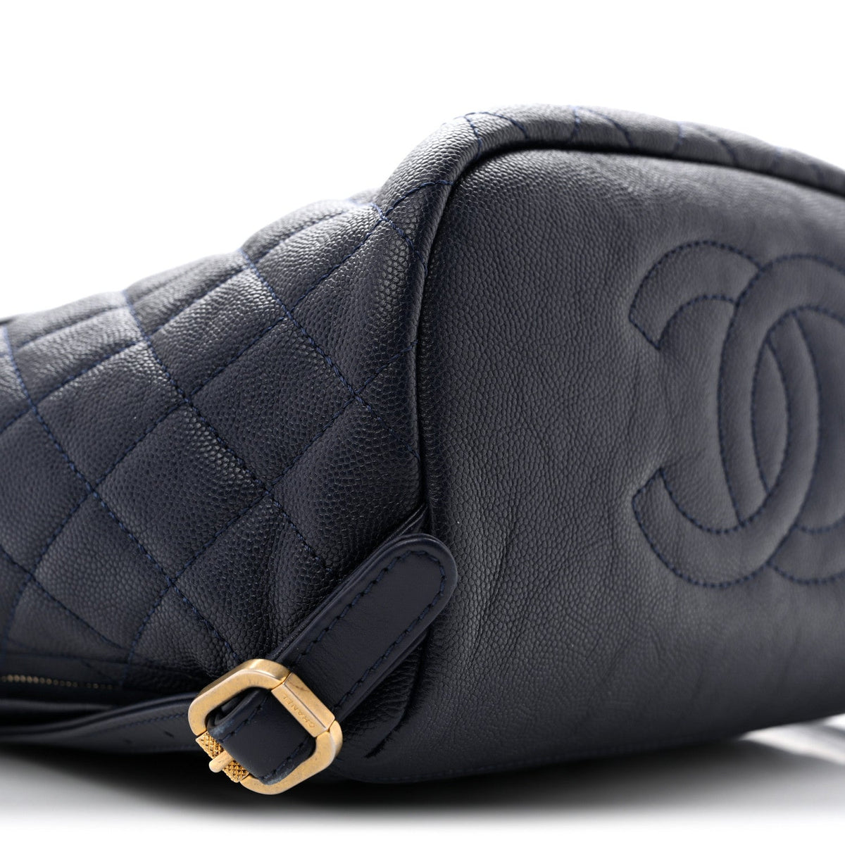 Caviar Quilted Filigree Backpack Navy