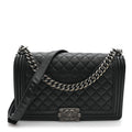 Lambskin Quilted New Medium Boy Flap Black