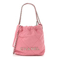 Shiny Calfskin Quilted Mini Chanel 22 Pink