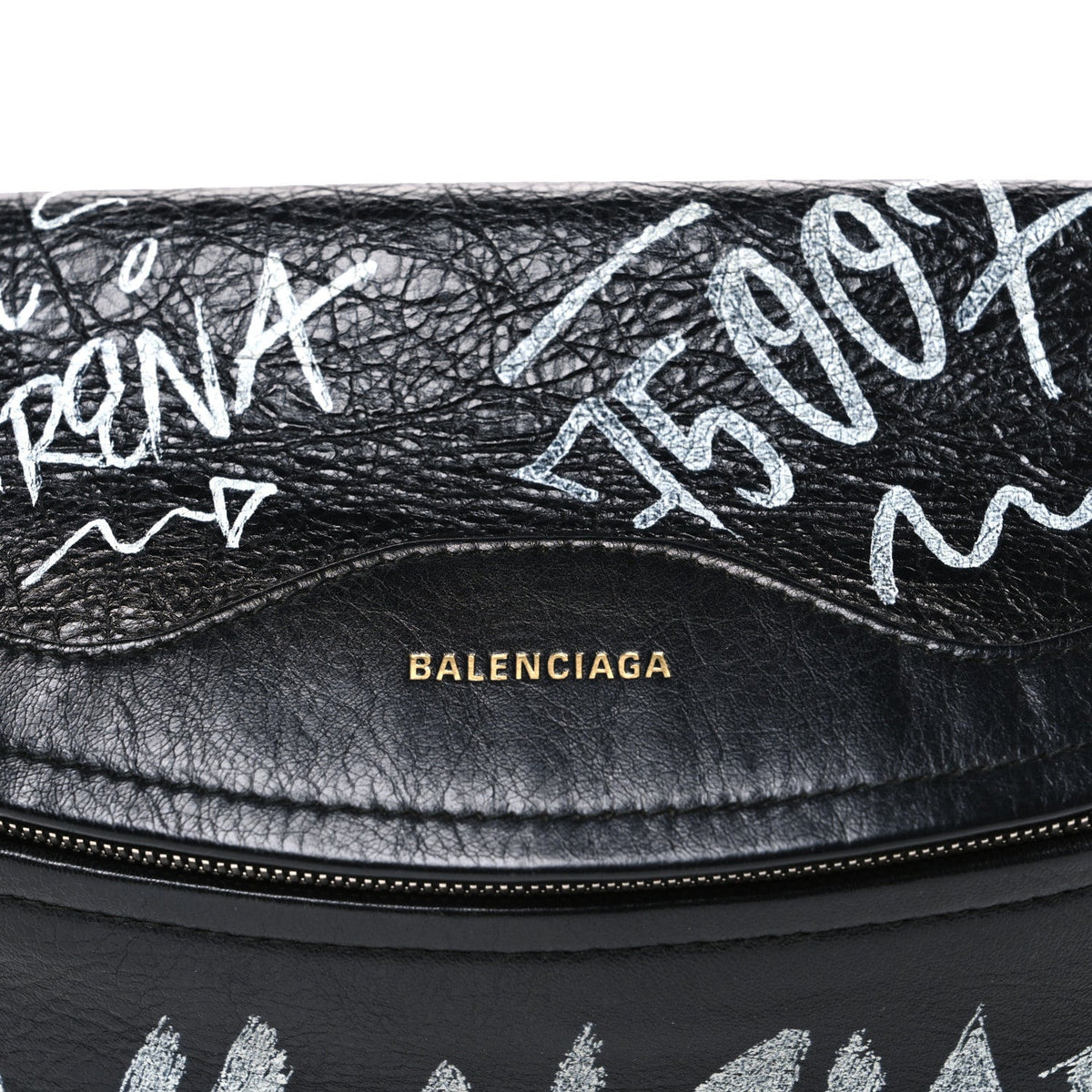 Agneau Arena Graffiti All Over XS Souvenir Belt Bag Black White