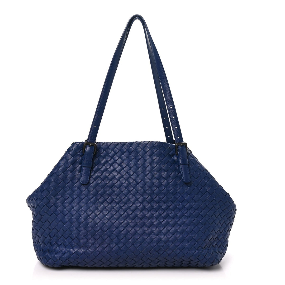 Nappa Intrecciato Medium Cesta Tote Cobalt