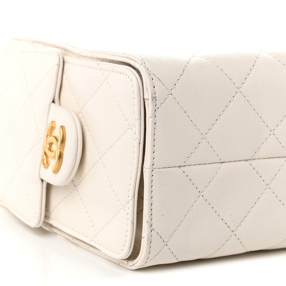 Caviar Quilted Mini Chanel 25 Handbag White