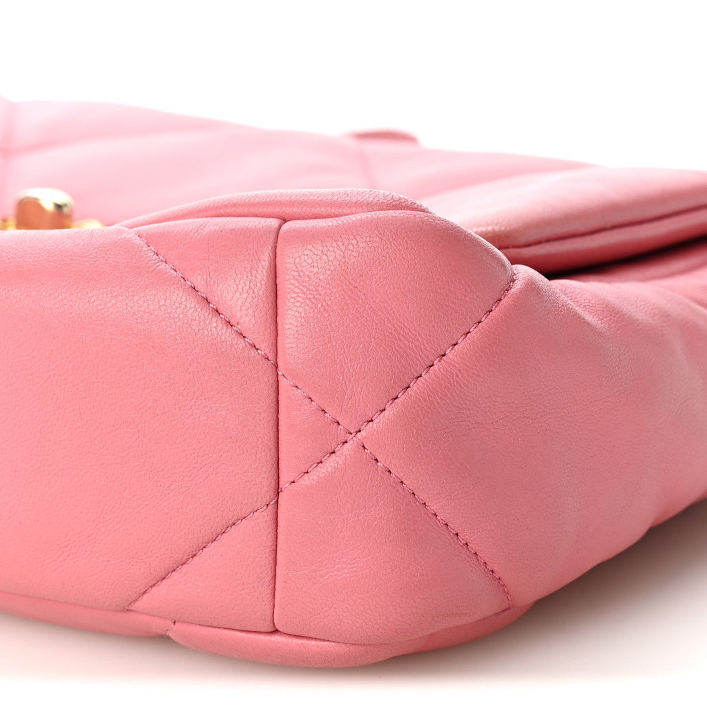 Lambskin Quilted Medium Chanel 19 Flap Pink