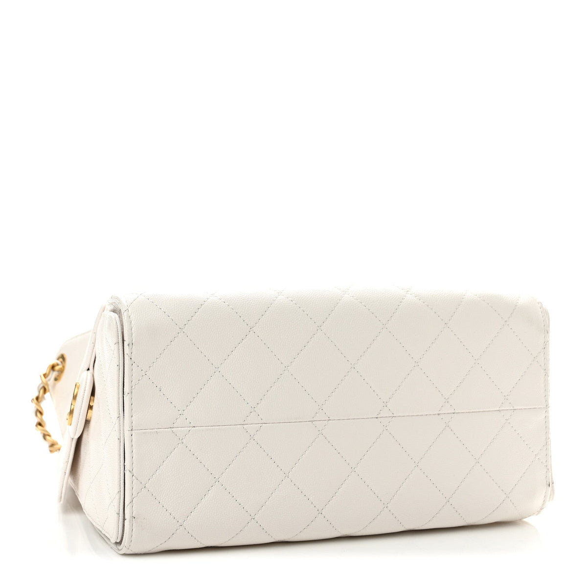 Caviar Quilted Small Chanel 25 Handbag White