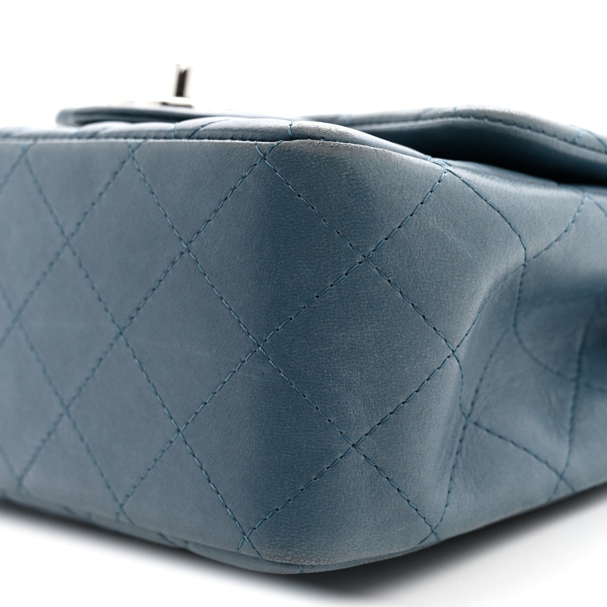 Lambskin Quilted Mini Square Flap Blue