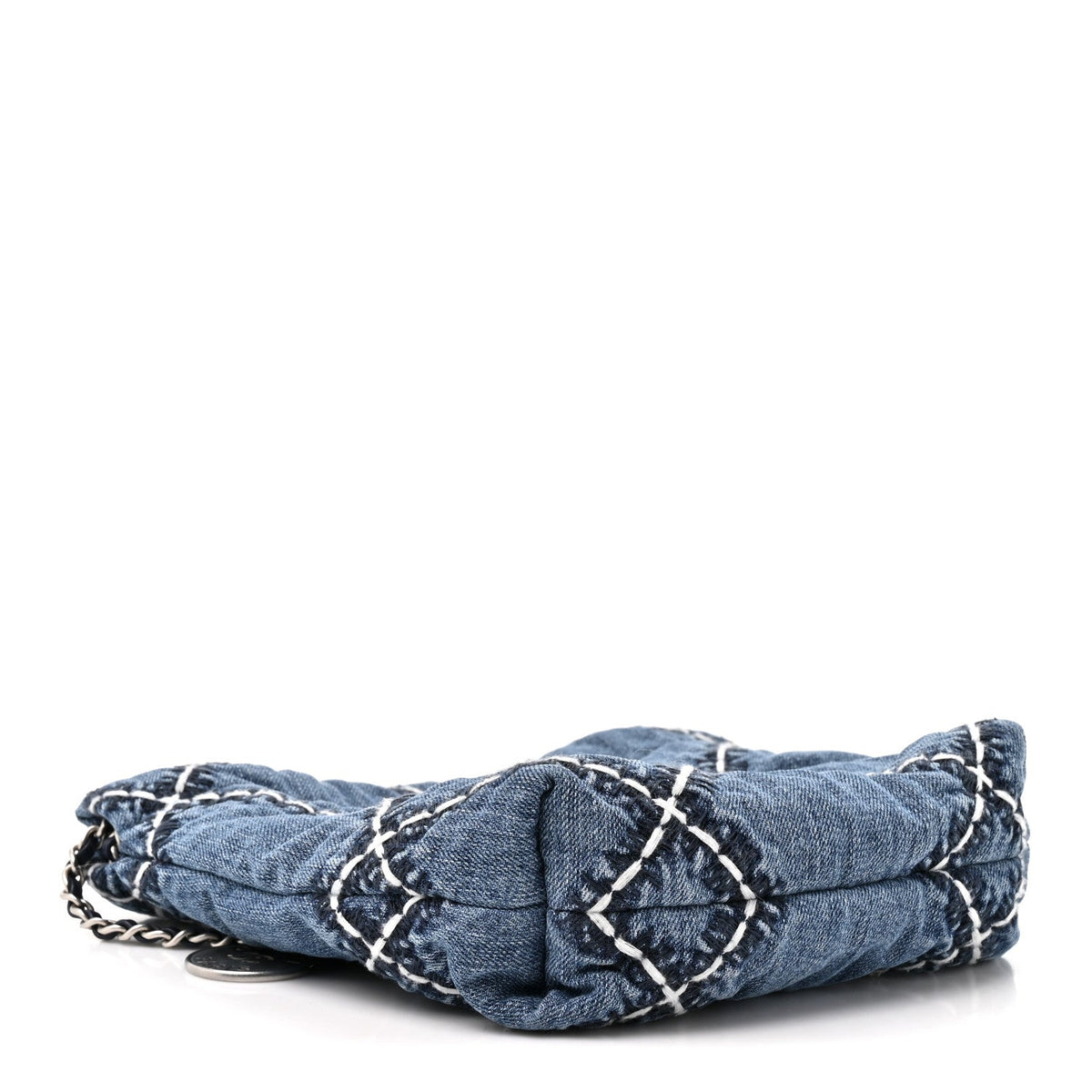 Denim Stitched Quilted Mini Chanel 22 Blue