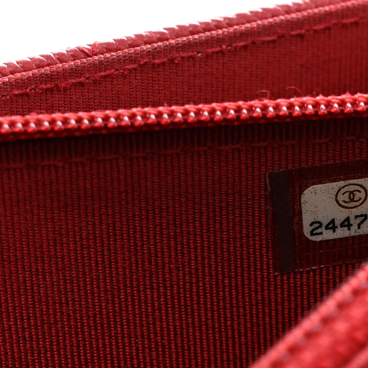 Caviar Quilted Square Wallet On Chain WOC Dark Red