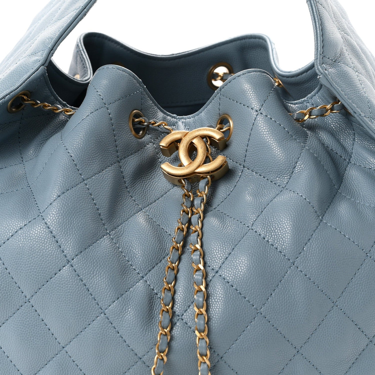 Caviar Quilted Medium Chanel 25 Handbag Blue