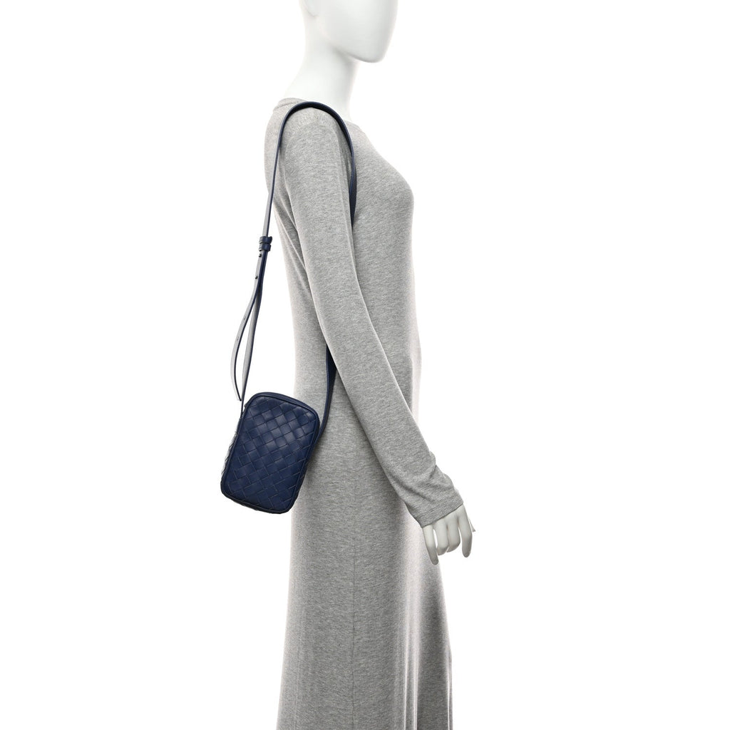 Nappa Intrecciato Phone Case Crossbody Bag Cobalt