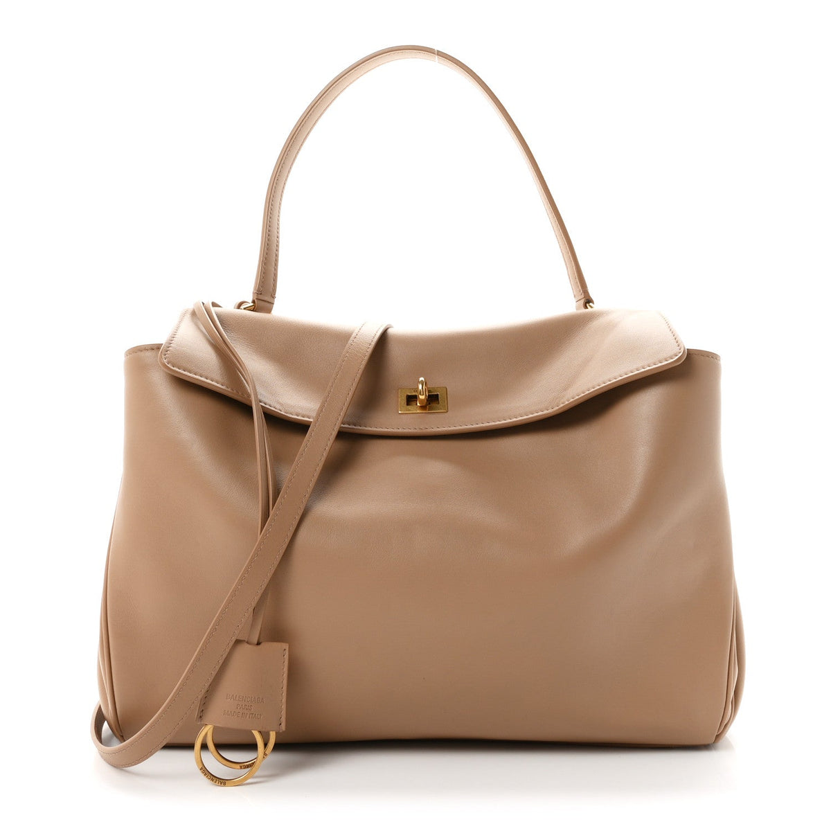 Smooth Calfskin Medium Rodeo Top Handle Handbag Latte