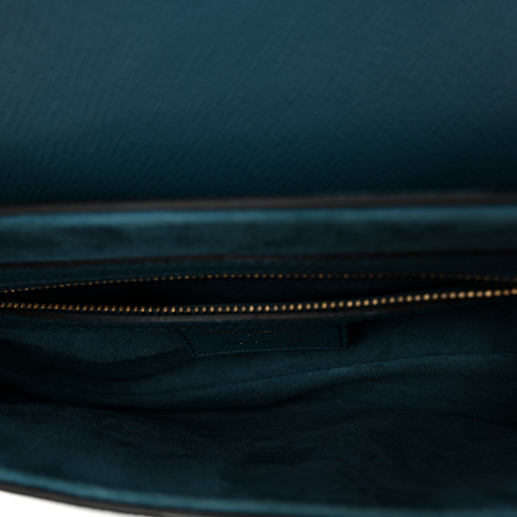 Grained Calfskin Saddle Bag Steel Blue