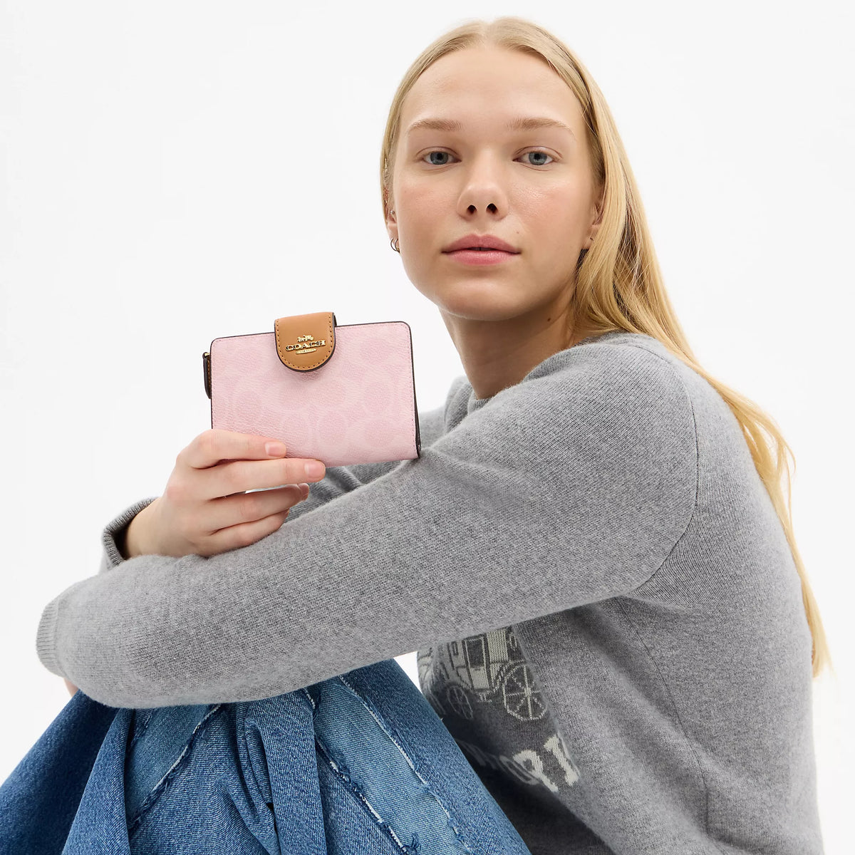 Coach Outlet Medium Corner Zip Wallet In Signature Canvas