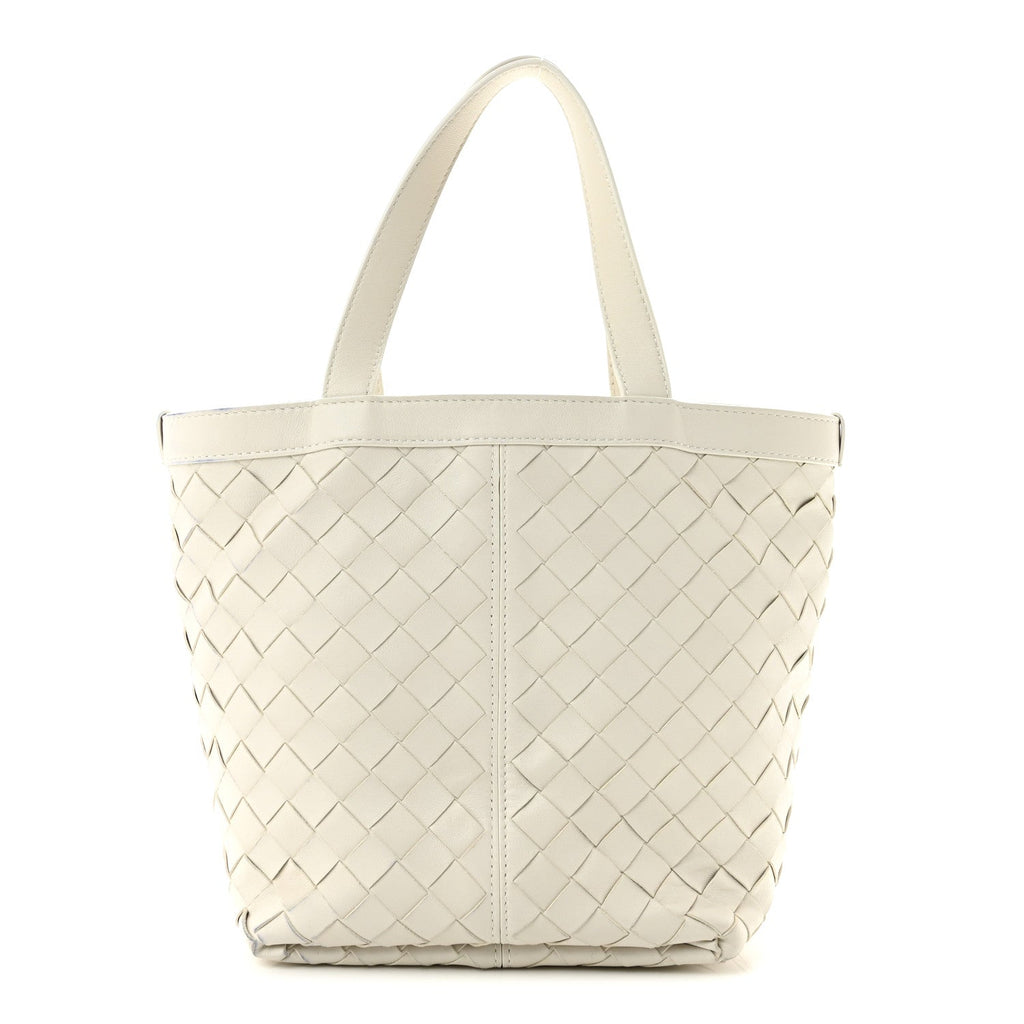 Nappa Intrecciato Small Flip Flap Tote Chalk