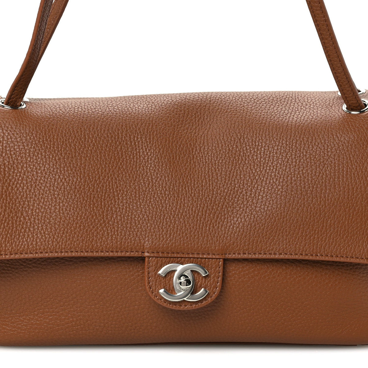 Grained Calfskin Small Souplissimo Maxi Flap Camel