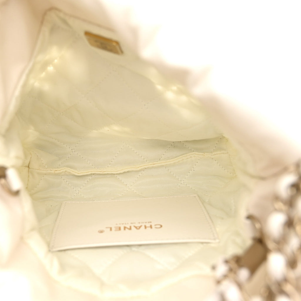 Calfskin Eyelet Mini Chanel 22  White