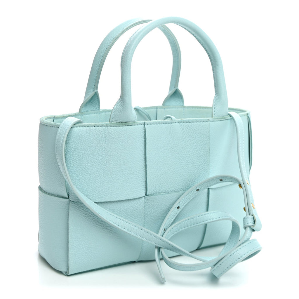Grained Calfskin Maxi Intrecciato Mini Arco Tote Pale Blue
