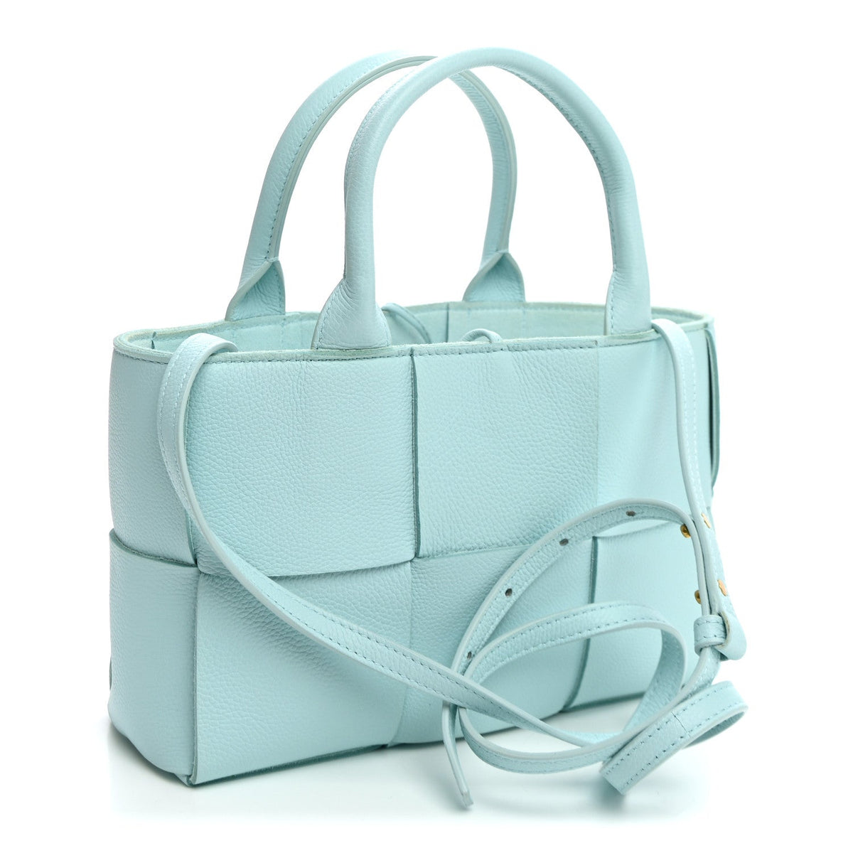 Grained Calfskin Maxi Intrecciato Mini Arco Tote Pale Blue