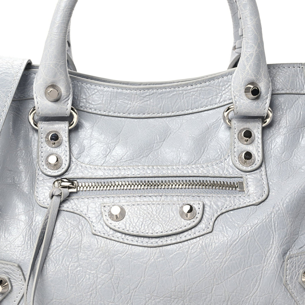 Agneau Arena Classic Silver Hardware Small Le City Light Grey
