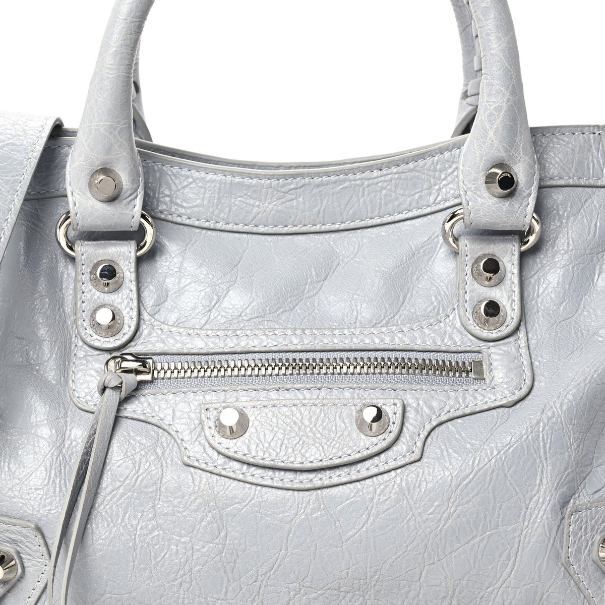 Agneau Arena Classic Silver Hardware Small Le City Light Grey